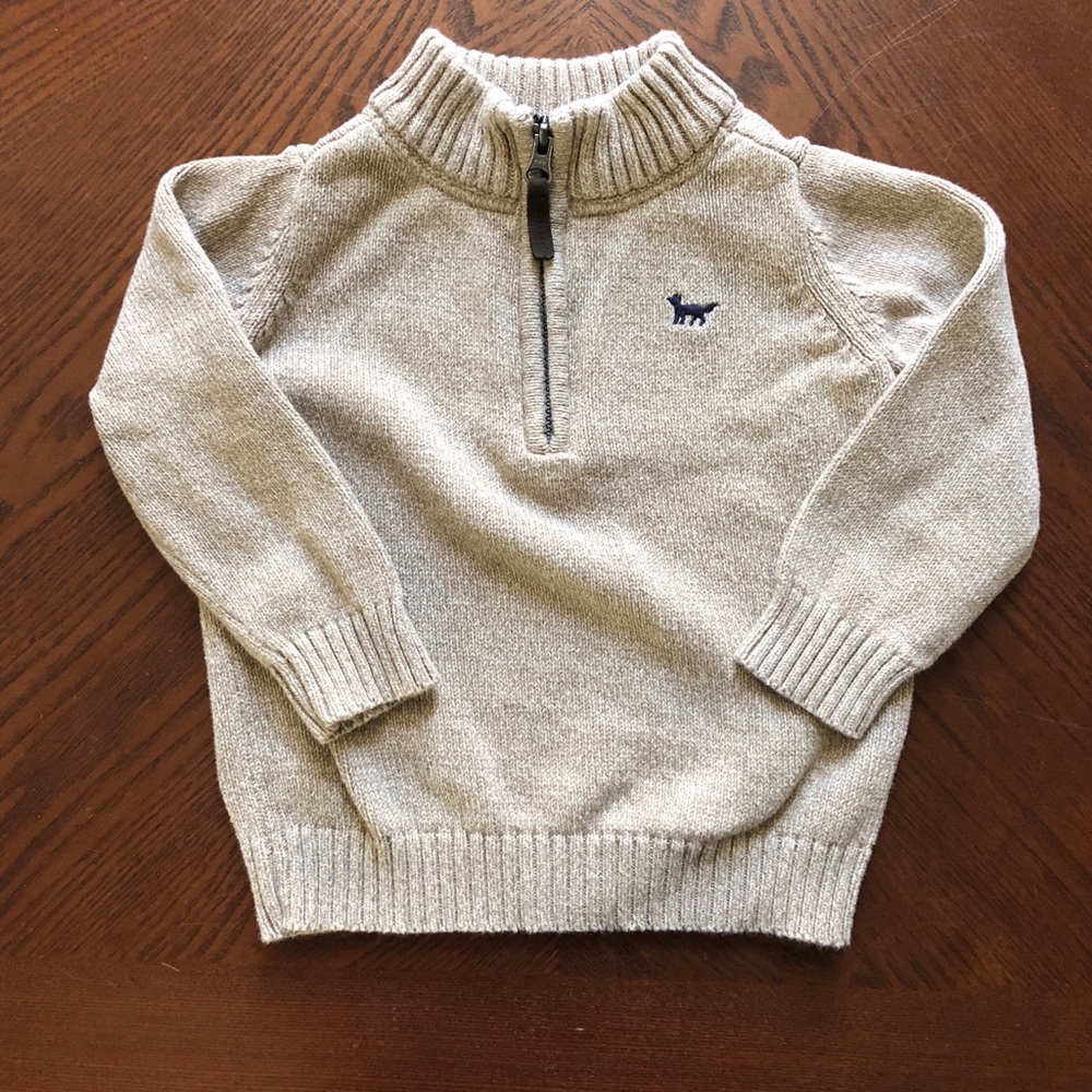 Carters quarter zip sweater size 3T beige